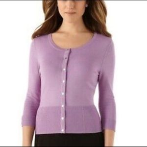 White House Black Market Sweater Cardigan Lavender M